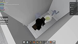 Roblox girl gets fucked in a public bathroom risky