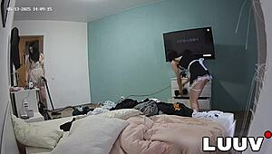 Luuv Two Girls Turn Room Cleaning into Graceful Real Amateur Movie in Maid Uniforms