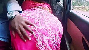 indian housewife in saree cheats with boyfriend during car romance, sharing telugu dirty talks and passionate sex story