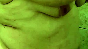 Curvy BBW wife washing up in the shower part 2