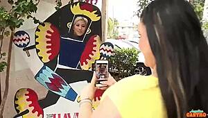 angelina castro takes strap-on inside submissive cristi ann