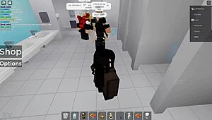 Roblox girl gets fucked in a public bathroom risky