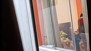 My Colombian Neighbor Fucking With Her Boyfriend Voyeur