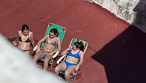 i watched the neighbors sunbathing on the terrace again