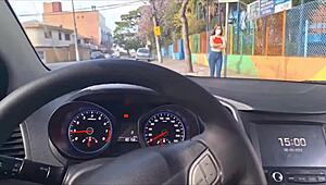 The Redhead Performed Risky Masturbation at the Crowded Bus Stop