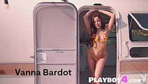 Small tits Latina babe Vanna Bardot does a passion striptease for Playboy 😍