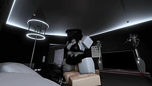 playing with goth friend in roblox