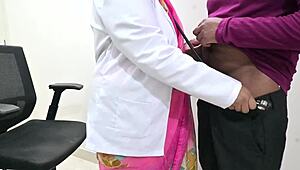 Doctor Ria enjoys playful moments with her patient in the hospital room, exploring intimate desires and sensations