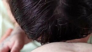 Taking his cock all the way down my throat then his warm cum on my face and tongue?