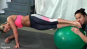 i begged larissa louder to let me lick her feet during yoga