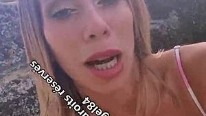 littleangel84 performs solo masturbation outdoors in the french countryside