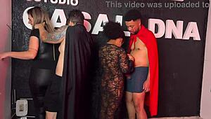 Halloween Party Orgy with Wet Pussy Licking and Big Cock Sucking