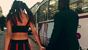 pretty french european student candie luciani curiously bends over for jesús reyes in homemade scene