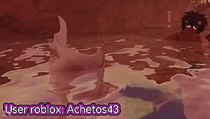 A Pair Of Sharks Swimming Together In The Ocean