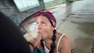 Best Public Sex Video with Deepthroat and Doggystyle Caught at End