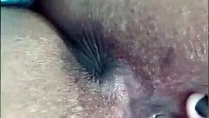 Wife Fingers Wet Pussy in POV Masturbation, Licking Hairy Beaver and Anal Fingering