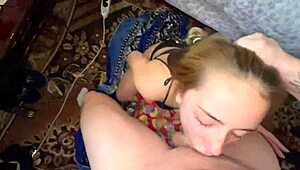 Extremely slobbery deepthroat dripping saliva in the bowl