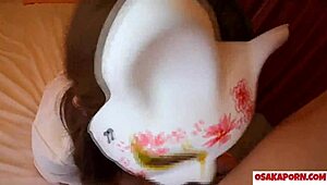 nurse sakura deepthroats and squirts through stockings