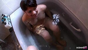 Petite Japanese Shy Girl Seduces Older Guy for First Suck After Orgasm in Uncensored JAV POV