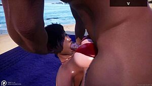 Wild life - big ass tanned big tit curvy white milf jenny fucks big white dick yason on the beach she cant handle that big dick and squirts all over it