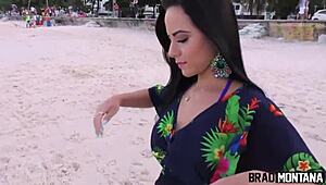 Beldade Analine's Intense Emotions Surge As She Gets Anal Banged By Four Well-Hung Guys After Rio's Beach Bliss