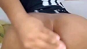 Wow, Novinha Trans on All Fours Using Dildo in Crossdressing Solo Play!