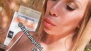 littleangel84 performs solo masturbation outdoors in the french countryside