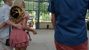 Nympho tourist Veronica Leal squirts during DP fuck frenzy