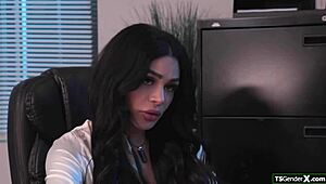 Big mouths get stuffed with big trans dick.