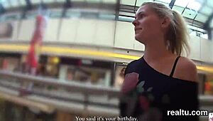 She said, Let's do it right here in the mall. He ripped her clothes off for hardcore POV fucking.