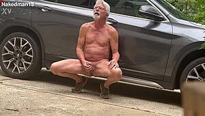 Nakedman15 Masturbates Publicly While Flashing His Cock