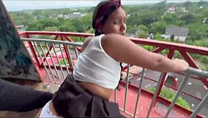 Best Public Sex Video with Deepthroat and Doggystyle Caught at End