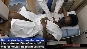 Rina Arem Receives Yearly Gyno Exam From Doctor And Nurse