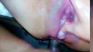 Chubby latina girl gets anal fucked, then squirts from wet pussy orgasm