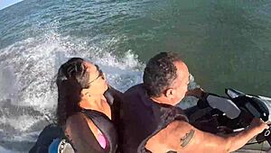 Adventures on jet ski in the sea of Guarujá, São Paulo