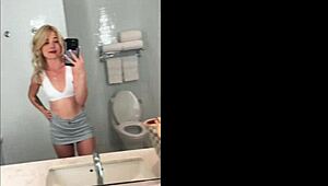 tiny blonde nicole nichols enjoys gym workouts with her partner