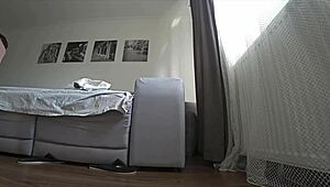 Cheating wife fucks her friend while husband is at work, getting anal and assfucking in taboo russian scene.