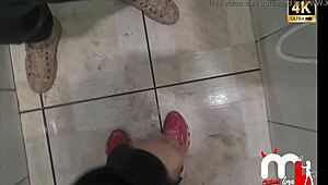 While My Husband Washed The Car I Went To The Gas Station Convenience Store Met A Cute Guy And Fucked In The Bathroom!