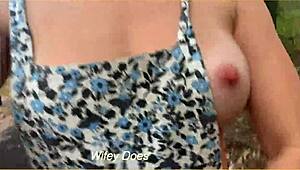 Wife Runs Public Outdoor Sideboob Big Tits Dare Exhibitionist