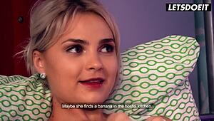 Cute blonde lika star is eager to test out her fucking skills - horny hostel