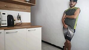 While husband bathes wife fucks his friend risky sex