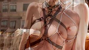 Ai Generated Blonde In Bdsm Strap Suit