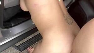 Busty petite hooker sucks and fucks guy bareback for stomach cum 😏