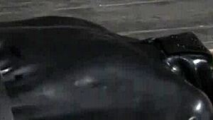 Hung up honey gets punished with hardcore fucking and sloppy blowjobs in the garage