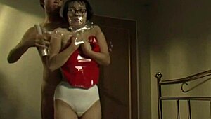 Nerd girl strips and gets bound for hardcore fucking with bondage and orgasms