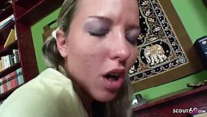 Wearing Panty While Fuck - College Girl Bianca at Casting Sex with Huge Cock