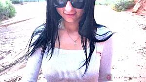 i watched her deepthroat my cock in the canyon with her glasses on