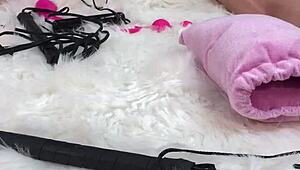 I massaged her oiled body, then fucked her pussy and asshole hard with a glass dildo. She loved it and went home to her husband swollen