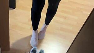 Girl's smelly socks fetish in the morning