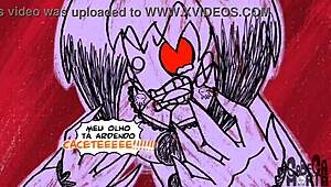 clown themed fun with goth cartoon characters